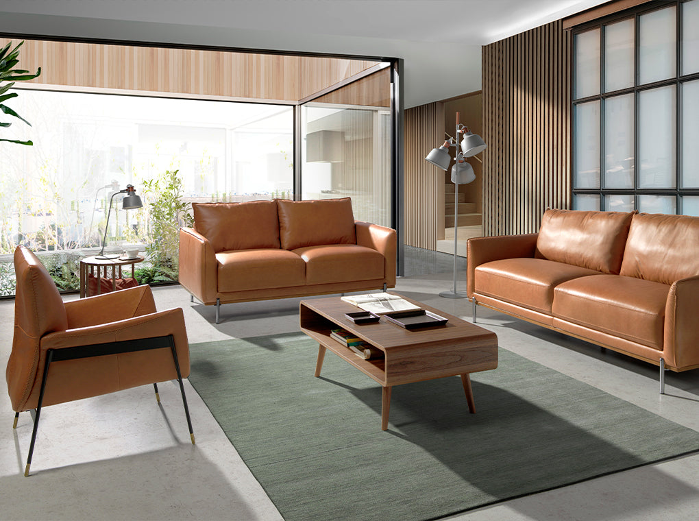 Japandi Fauteuil Kohoku ™ ~ Bruin runderleer