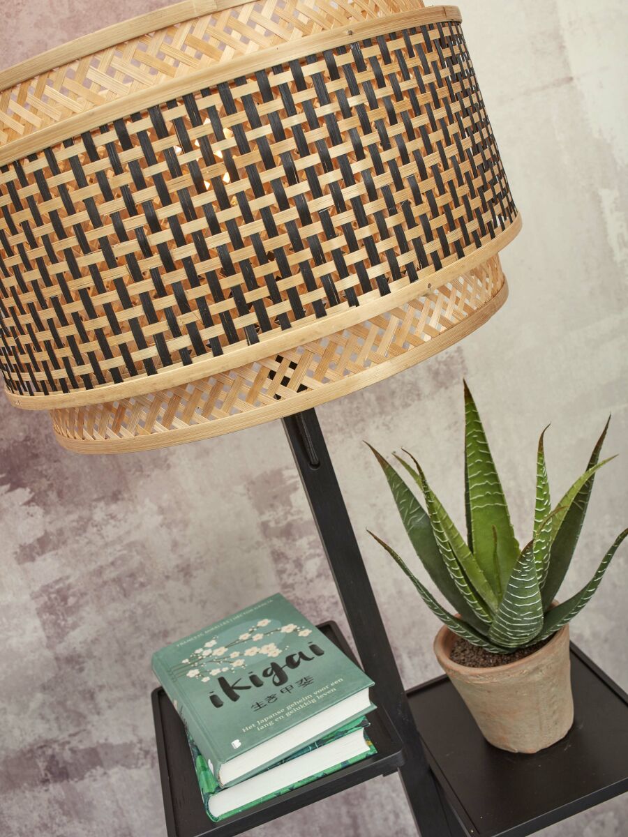 Vloerlamp Bhutan/Plank Zwart