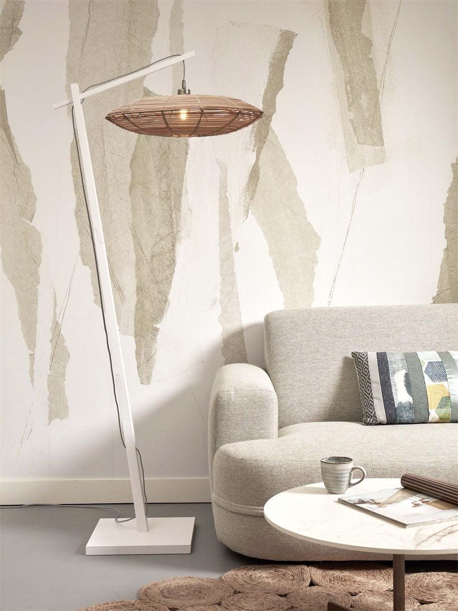 Vloerlamp Tanami Schijf L Wit