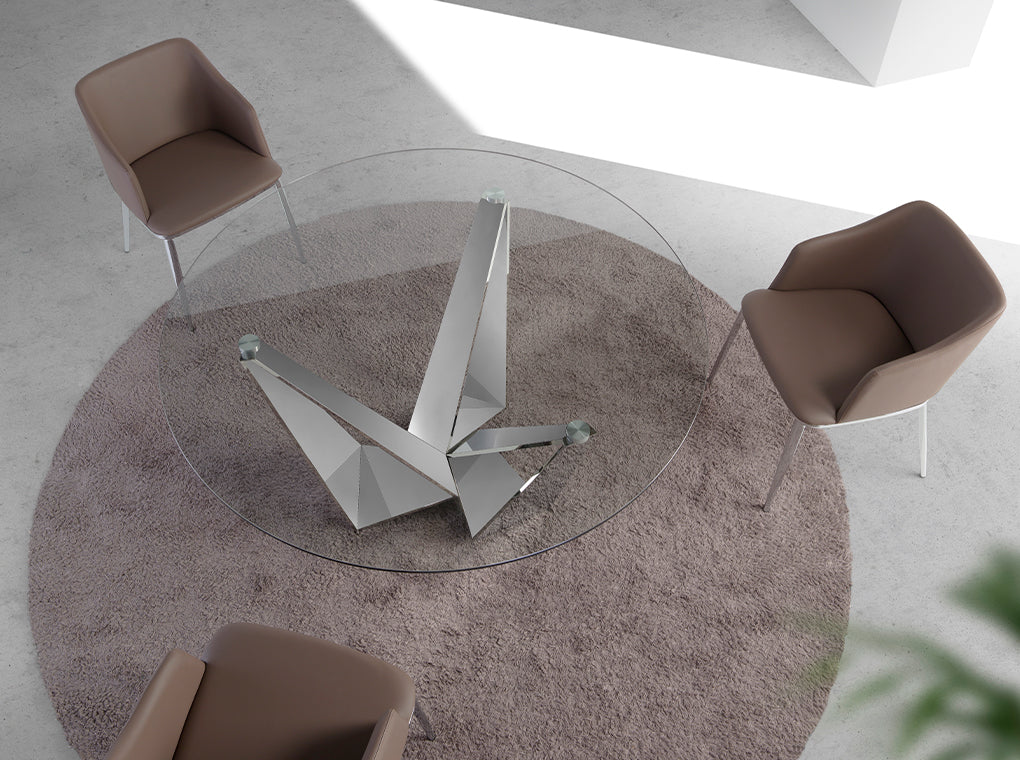 Japandi Eettafel Origami ™ ~ Chroom