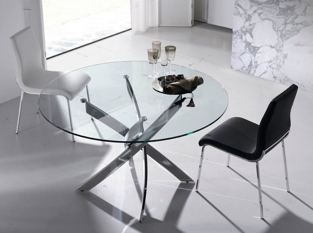 Japandi Eettafel Katana ™ ~ Rond Chroom