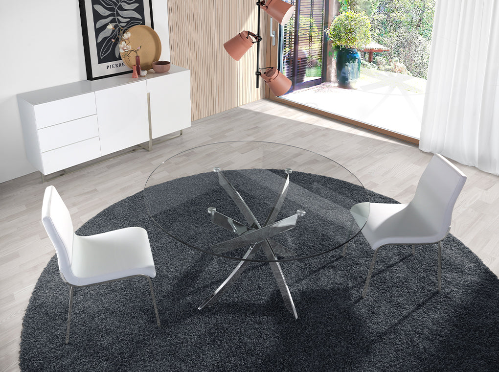 Japandi Eettafel Katana ™ ~ Rond Chroom