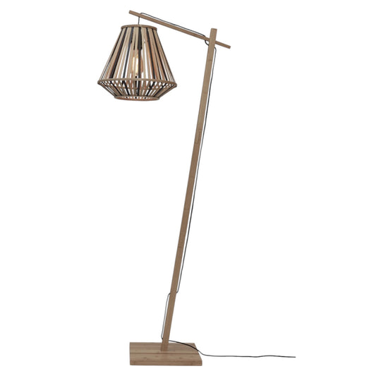 Vloerlamp Merapi Zwart/Naturel