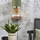 Wandlamp Andes Naturel/Groen met plank