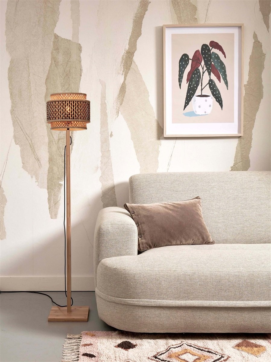 Vloerlamp Bhutan Klein Naturel 150cm