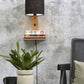 Wandlamp Andes Naturel/Zwart met plank