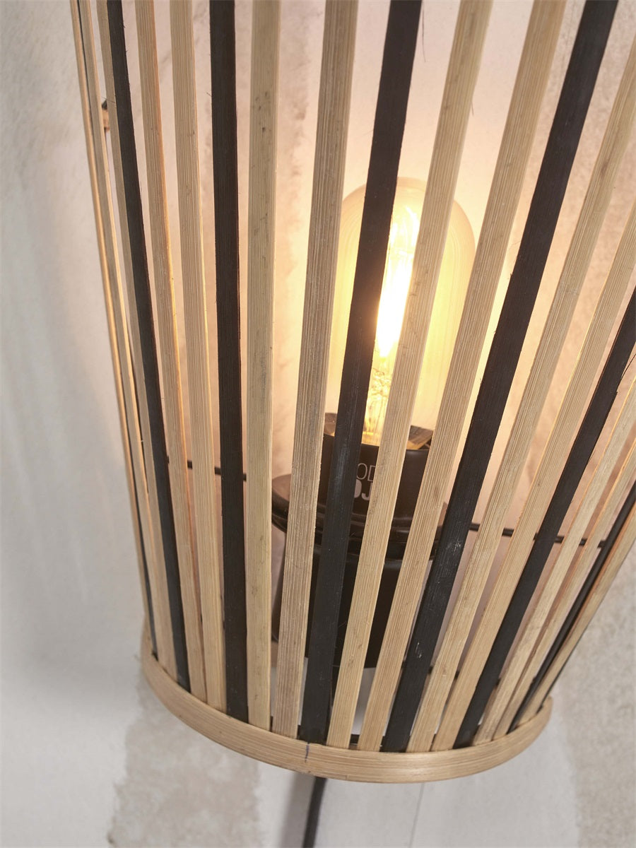 Wandlamp Merapi Zwart/Naturel