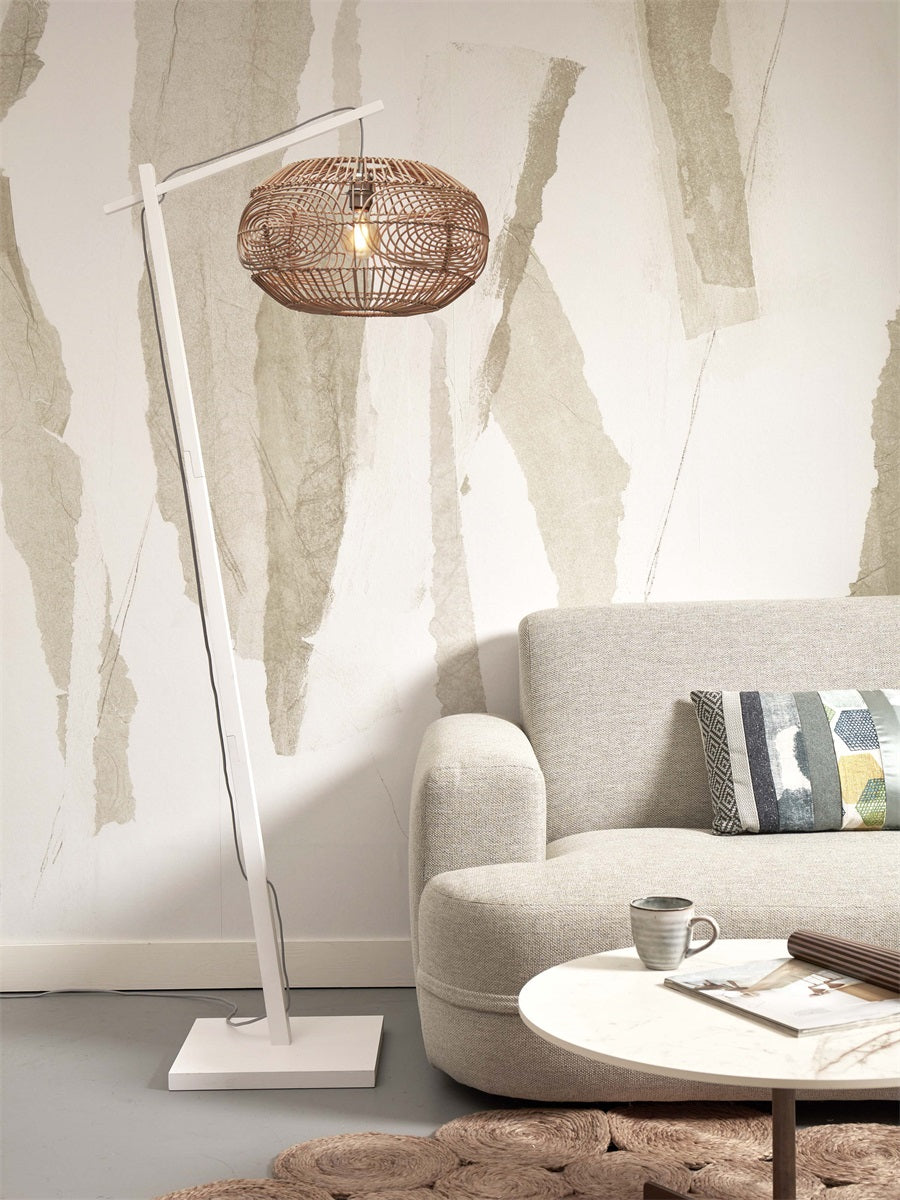 Vloerlamp Madeira Wit/Naturel