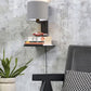 Wandlamp Andes Zwart/Lichtgrijs met plank