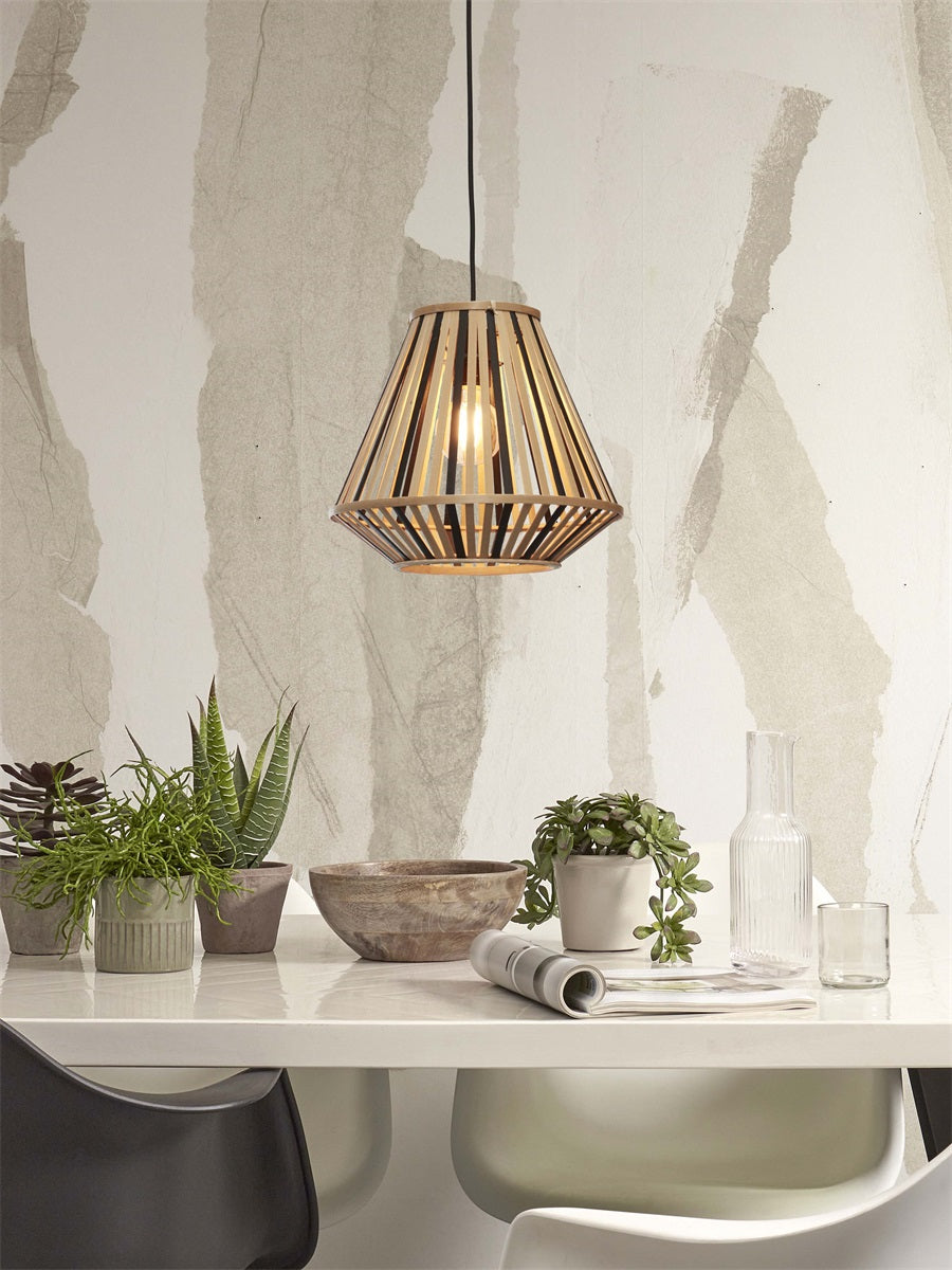 Hanglamp Merapi Diamand Zwart/Naturel