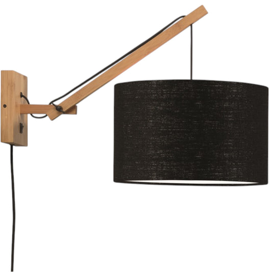 Wandlamp Andes S Naturel/Zwart