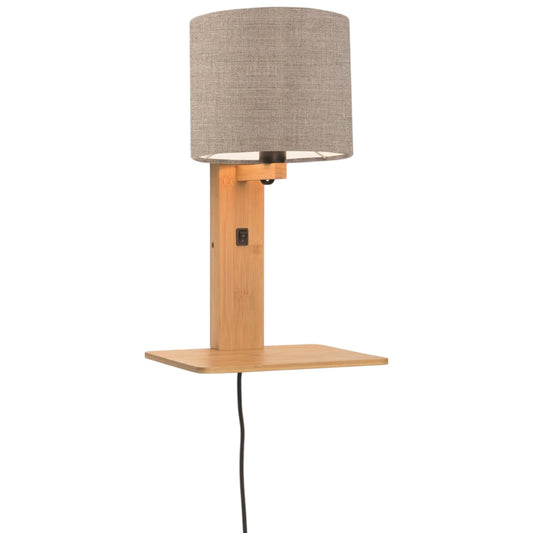 Wandlamp Andes Naturel/Donker Linnen met plank