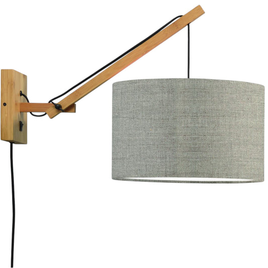 Wandlamp Andes S Naturel/Donker Linnen
