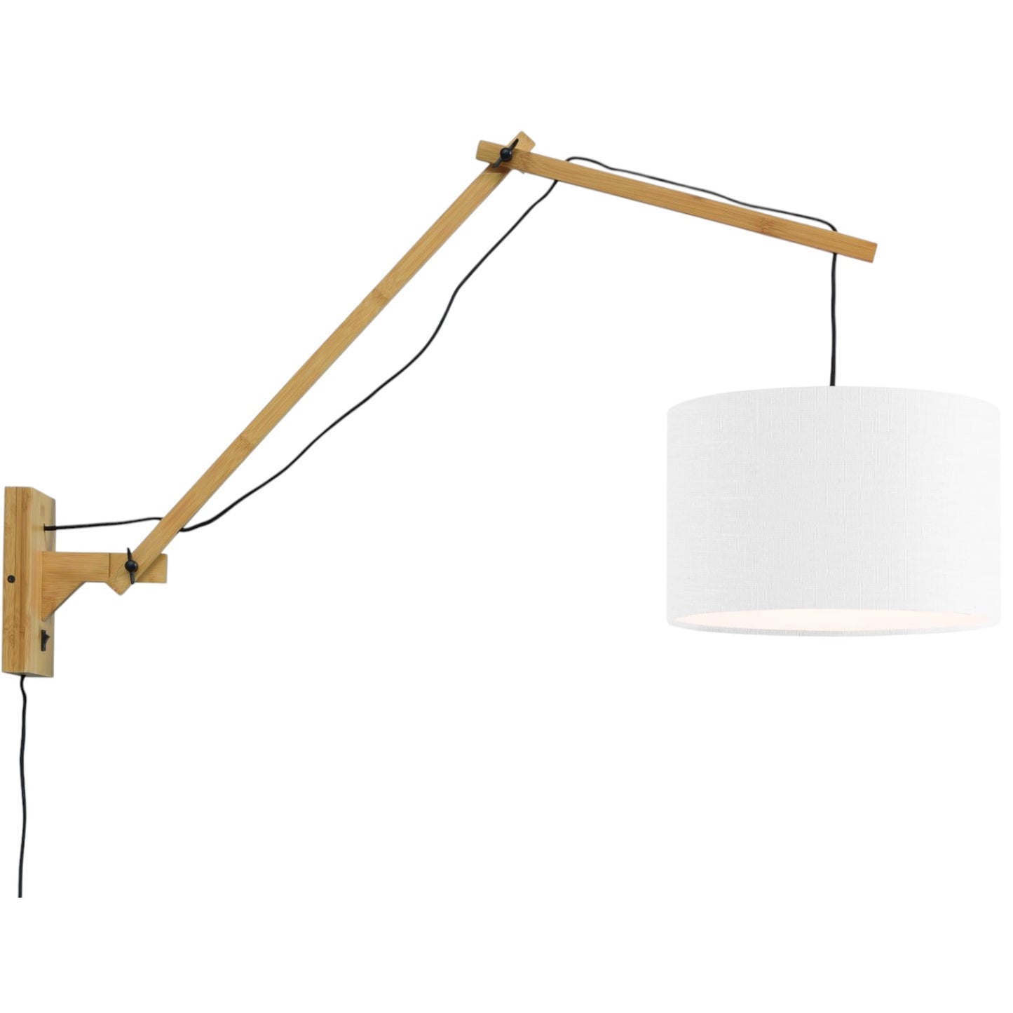 Wandlamp Andes L Naturel/Wit