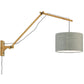 Wandlamp Andes L Naturel/Donker Linnen