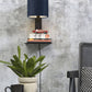 Wandlamp Andes Zwart/Demin met plank