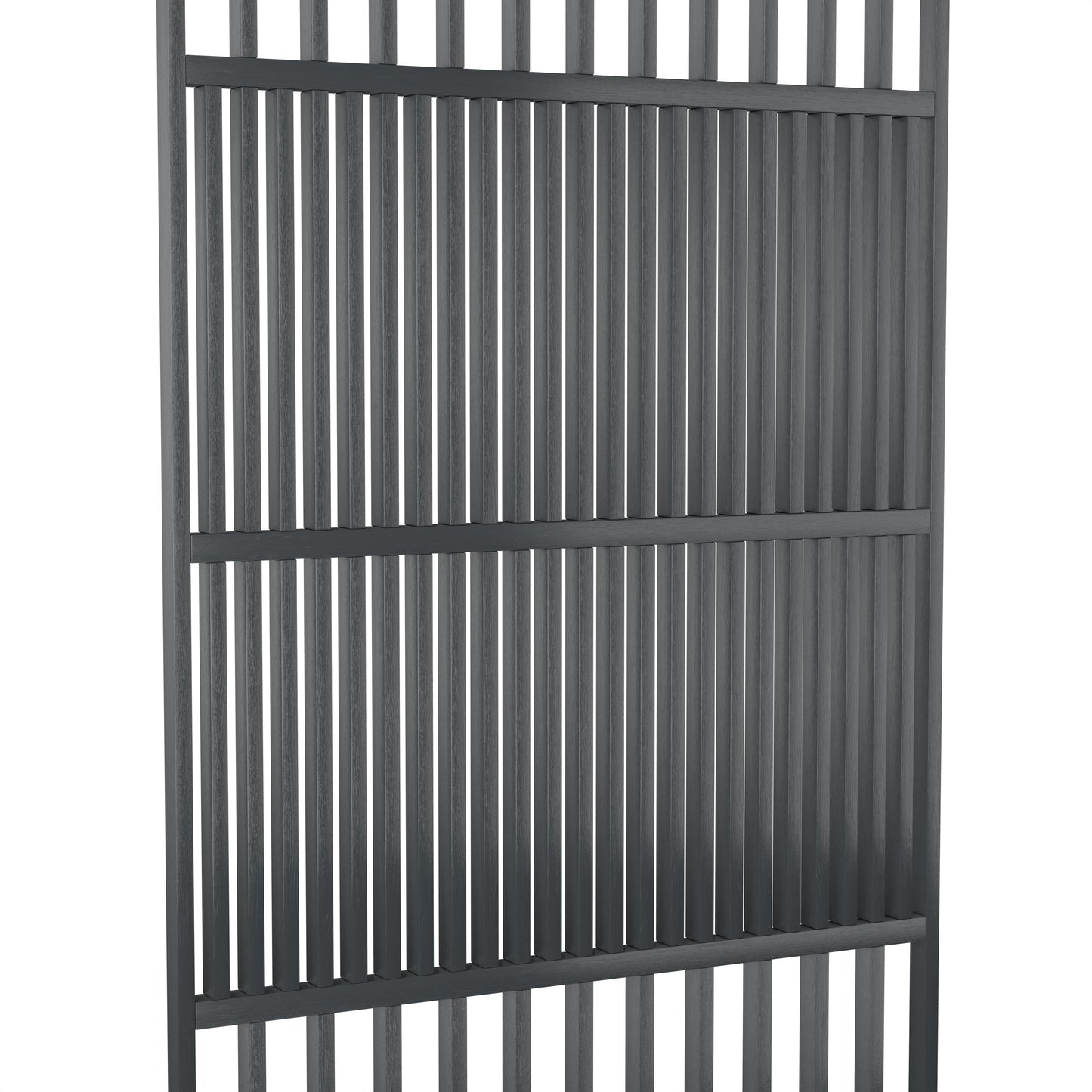 Houten roomdivider van RAL7021 massief eiken, ontworpen voor een strakke, hotel chique uitstraling. Een elegante toevoeging aan elk interieur.