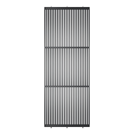 Houten roomdivider in RAL9005 massief eiken, ontworpen voor een strakke, hotel chique uitstraling. Een elegante toevoeging aan elk interieur