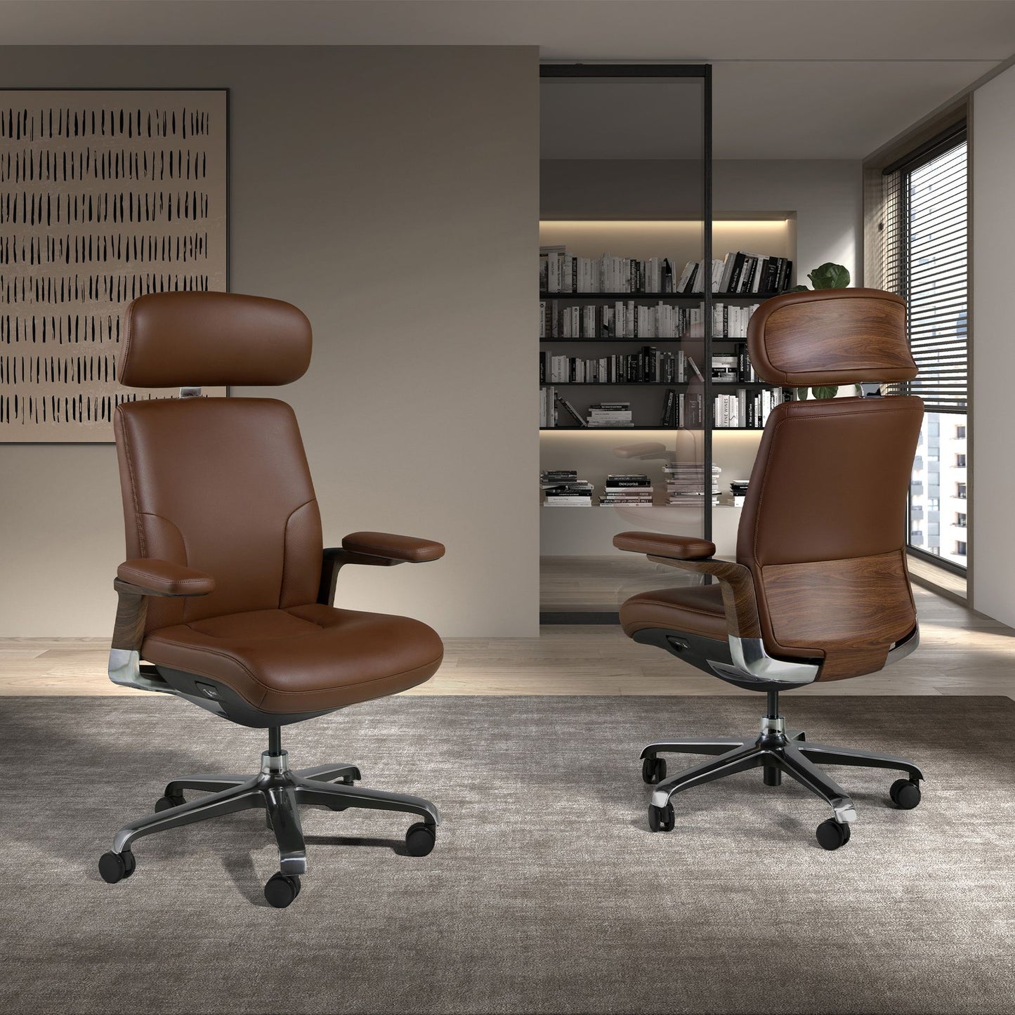 Japandi Bureaustoel Sela ™ ~ Bruin