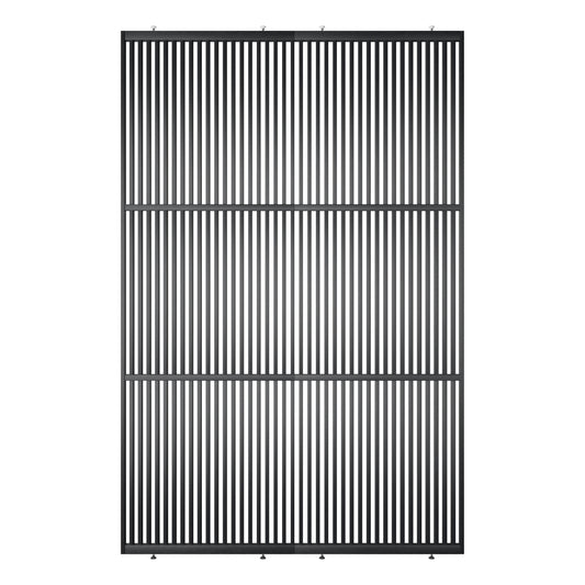 Houten roomdivider met twee gekoppelde delen in XL, van RAL9005 gelakt massief eiken voor een strakke, natuurlijke uitstraling