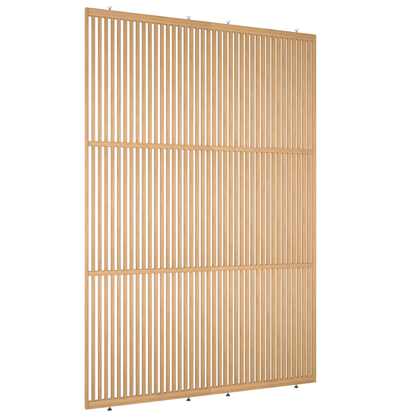 Houten roomdivider met twee gekoppelde delen in XL-formaat, van blank gelakt massief eiken voor een strakke, natuurlijke uitstraling