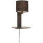 Wandlamp Andes Zwart/Zwart met plank