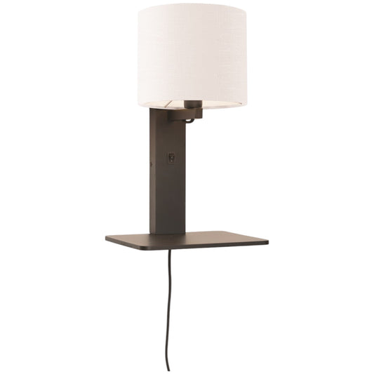Wandlamp Andes Zwart/Wit met plank