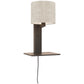Wandlamp Andes Zwart/Donker Linnen met plank