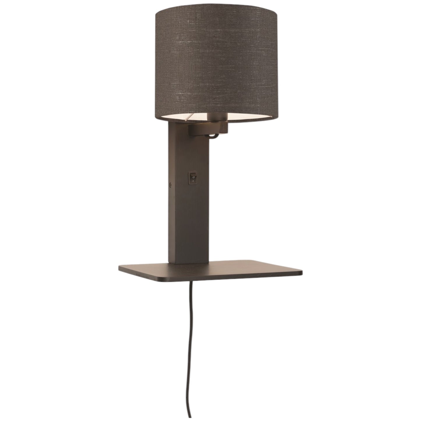 Wandlamp Andes Zwart/Donkergrijs met plank
