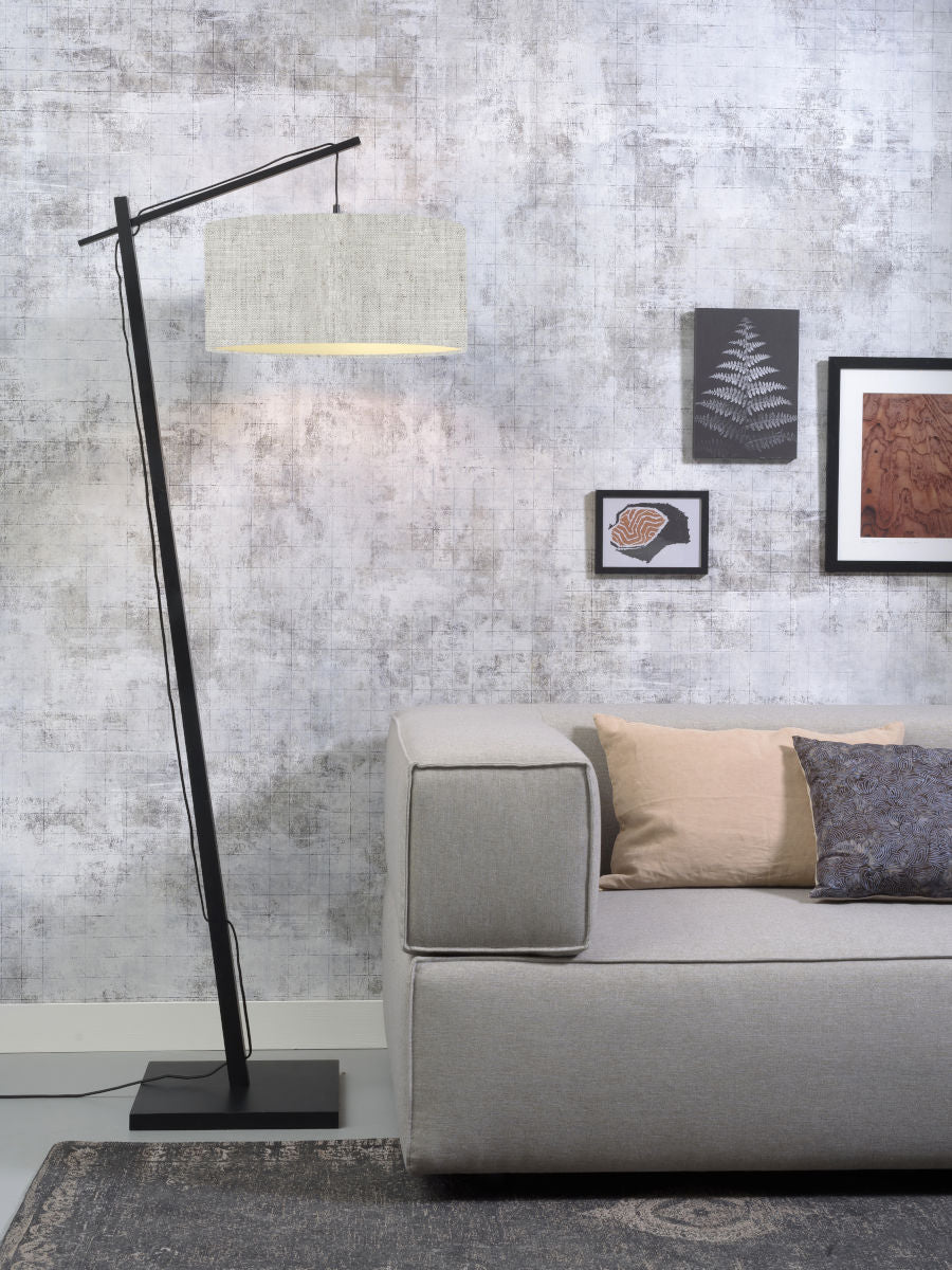 Vloerlamp Andes Zwart/Licht Linnen