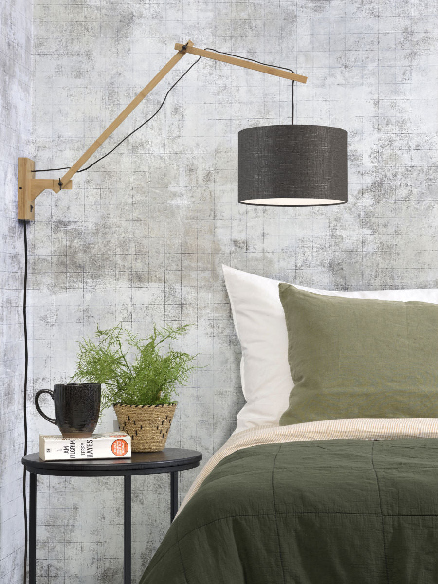 Wandlamp Andes L Naturel/Donkergrijs