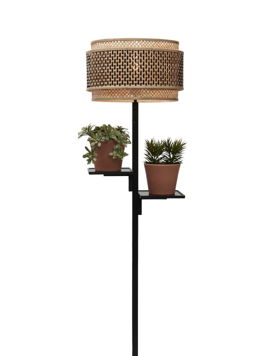 Vloerlamp Bhutan/Plank Zwart